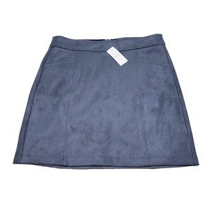 LOFT Womens Blue Faux Suede Mini Skirt w/ Front Pockets Back Zip Size‎ 6 NWT